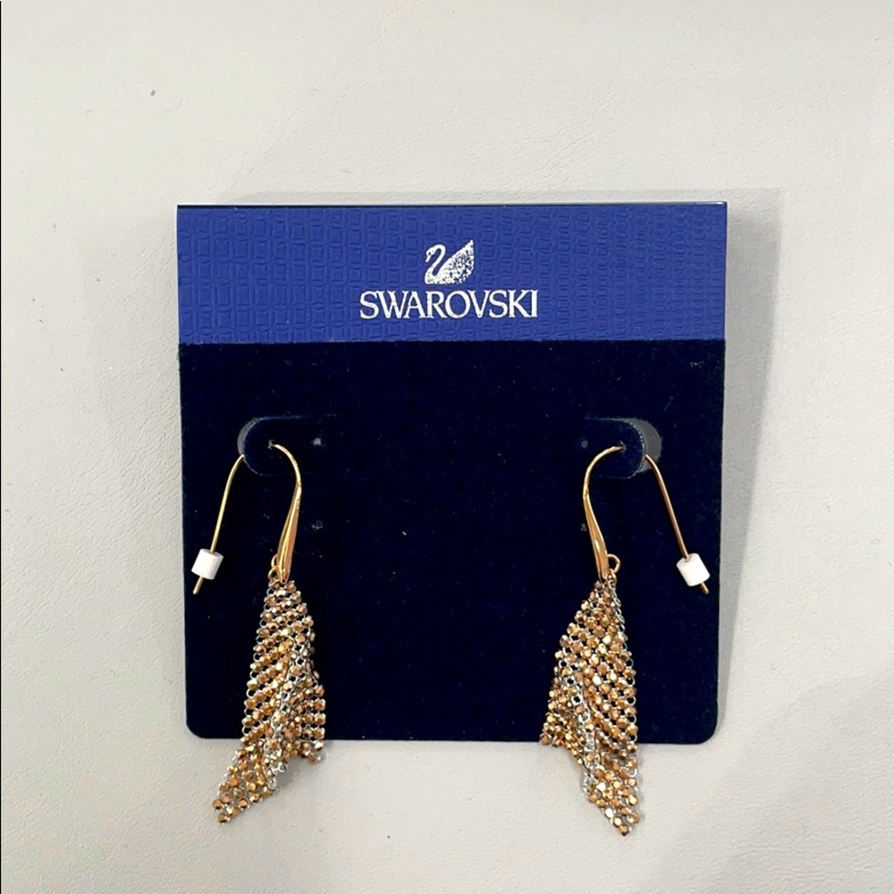 Brand new rose gold mesh Swarovski earrings